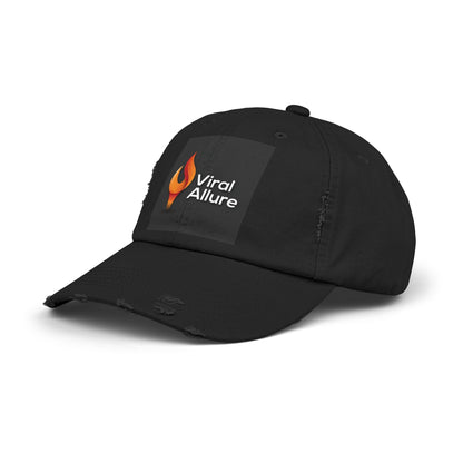 Viral Allure Flame Logo Distressed Cap – Vintage Streetwear Hat