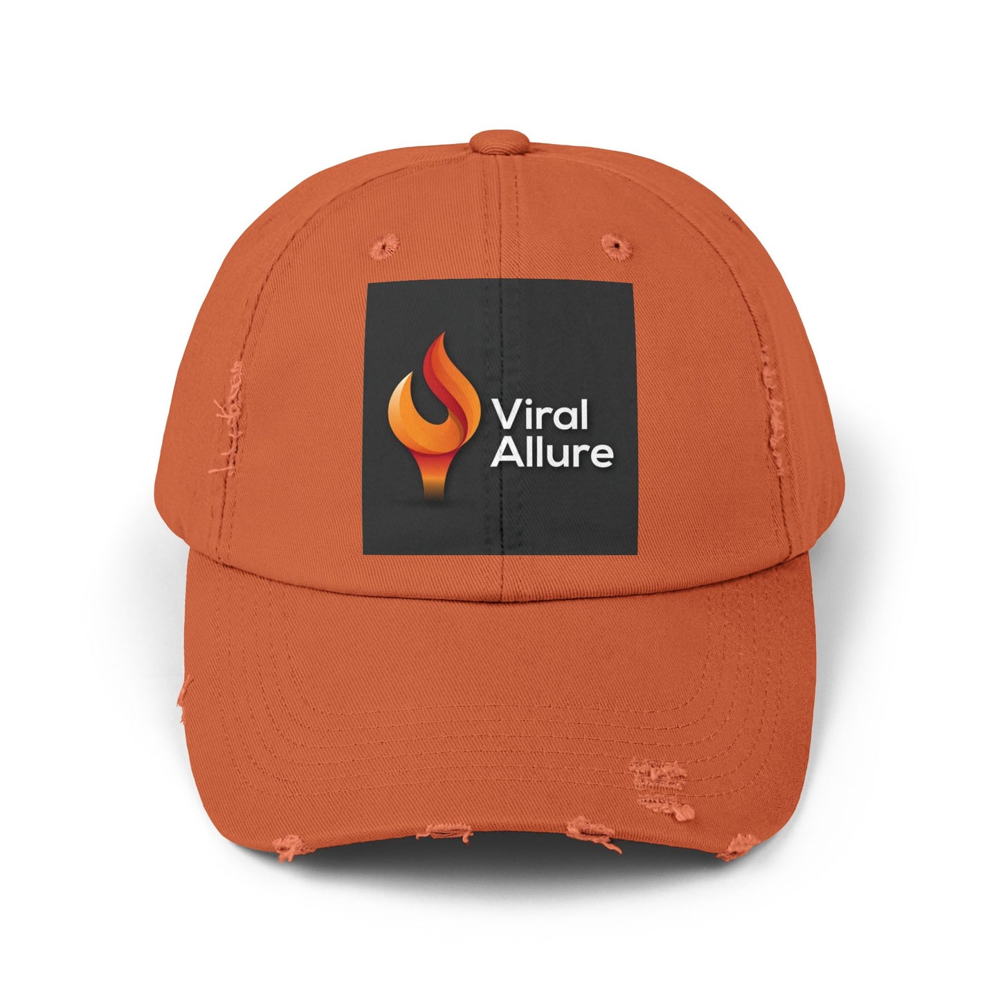 Viral Allure Flame Logo Distressed Cap – Vintage Streetwear Hat
