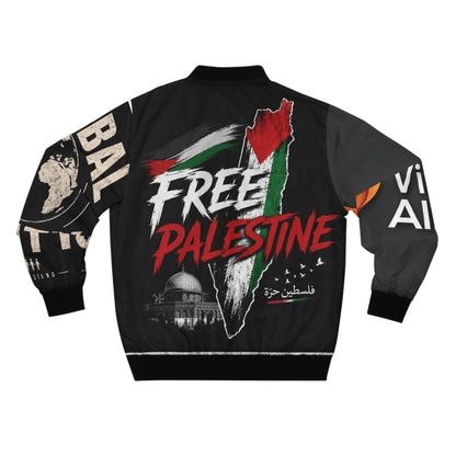 Free Palestine Bomber Jacket — Political Statement Coat