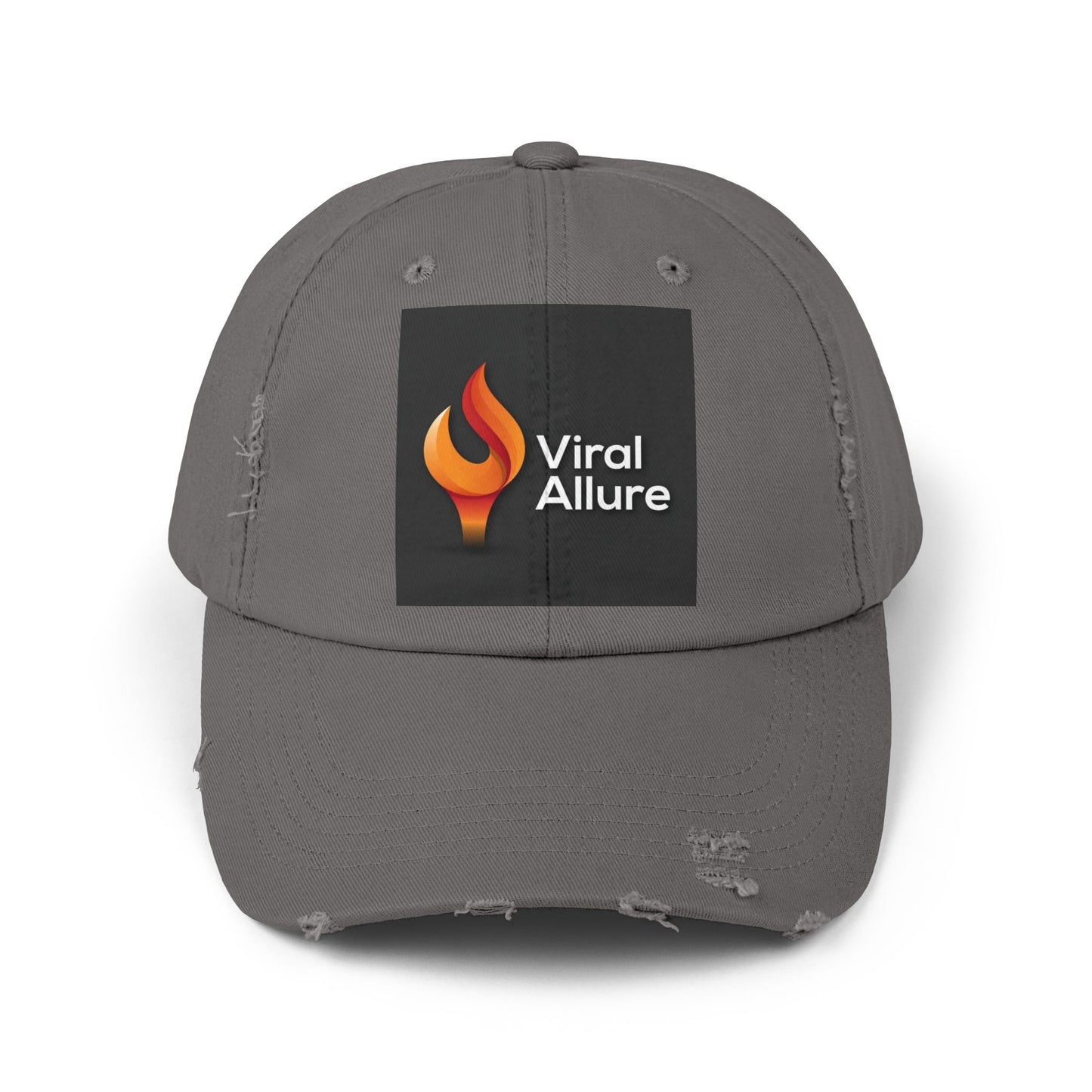 Viral Allure Flame Logo Distressed Cap – Vintage Streetwear Hat