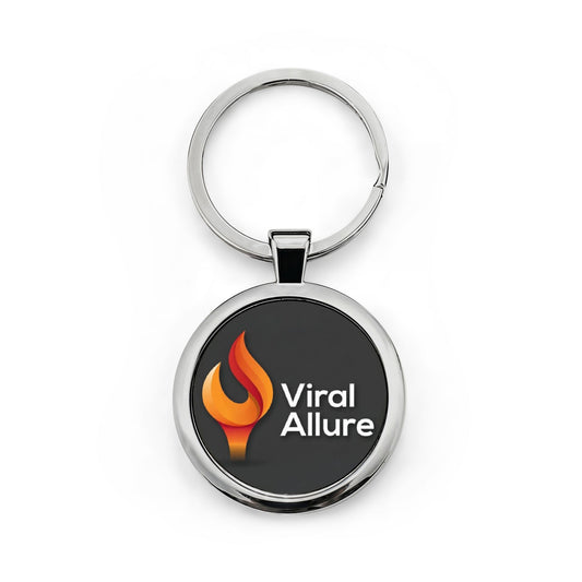 Viral Allure Round Stainless Steel Keychain