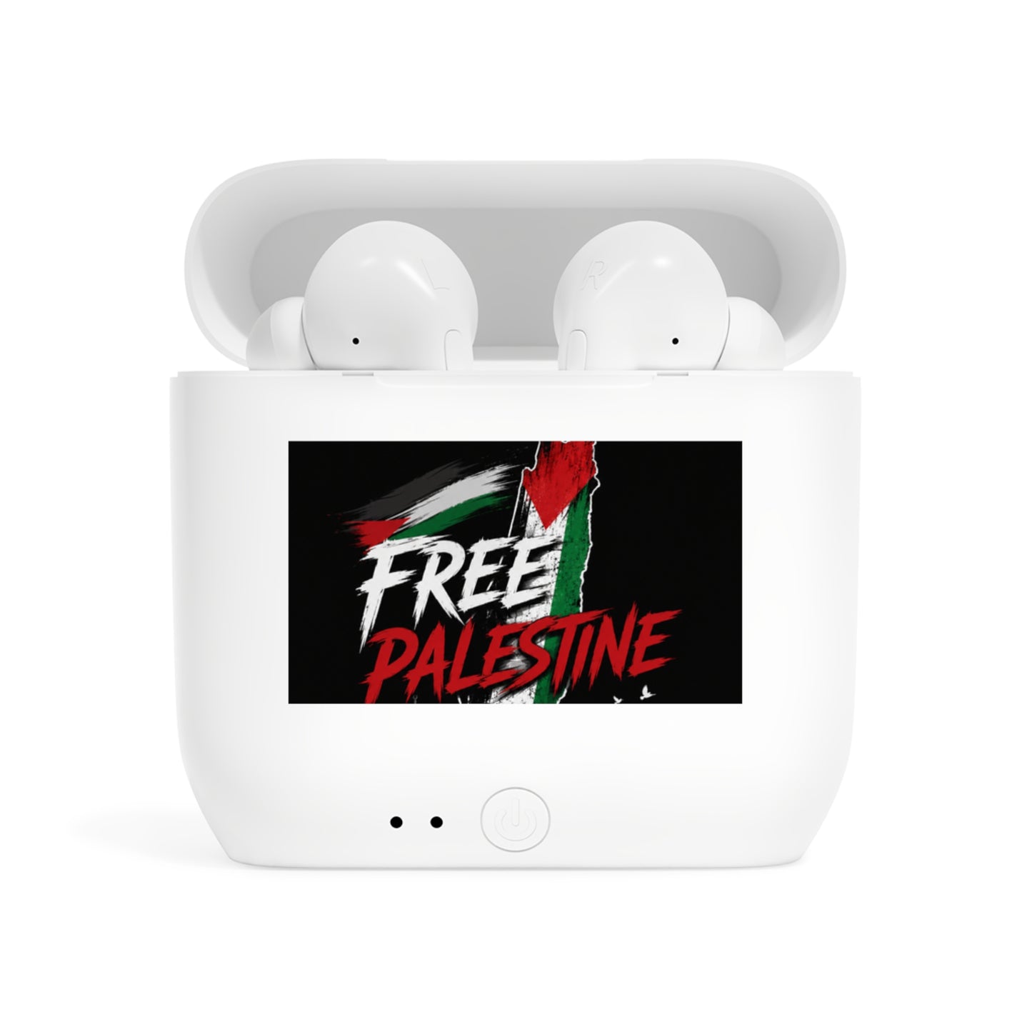 Wireless Earbuds — Free Palestine Graphic Charging Case