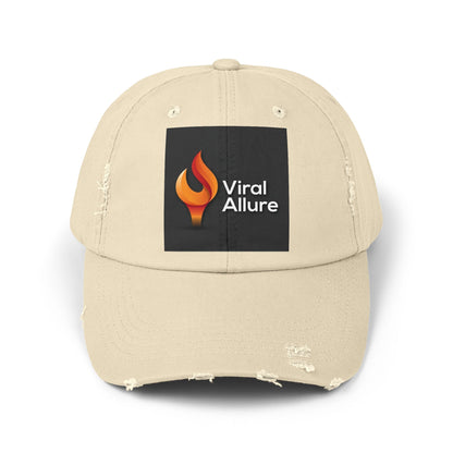 Viral Allure Flame Logo Distressed Cap – Vintage Streetwear Hat