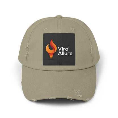 Viral Allure Flame Logo Distressed Cap – Vintage Streetwear Hat