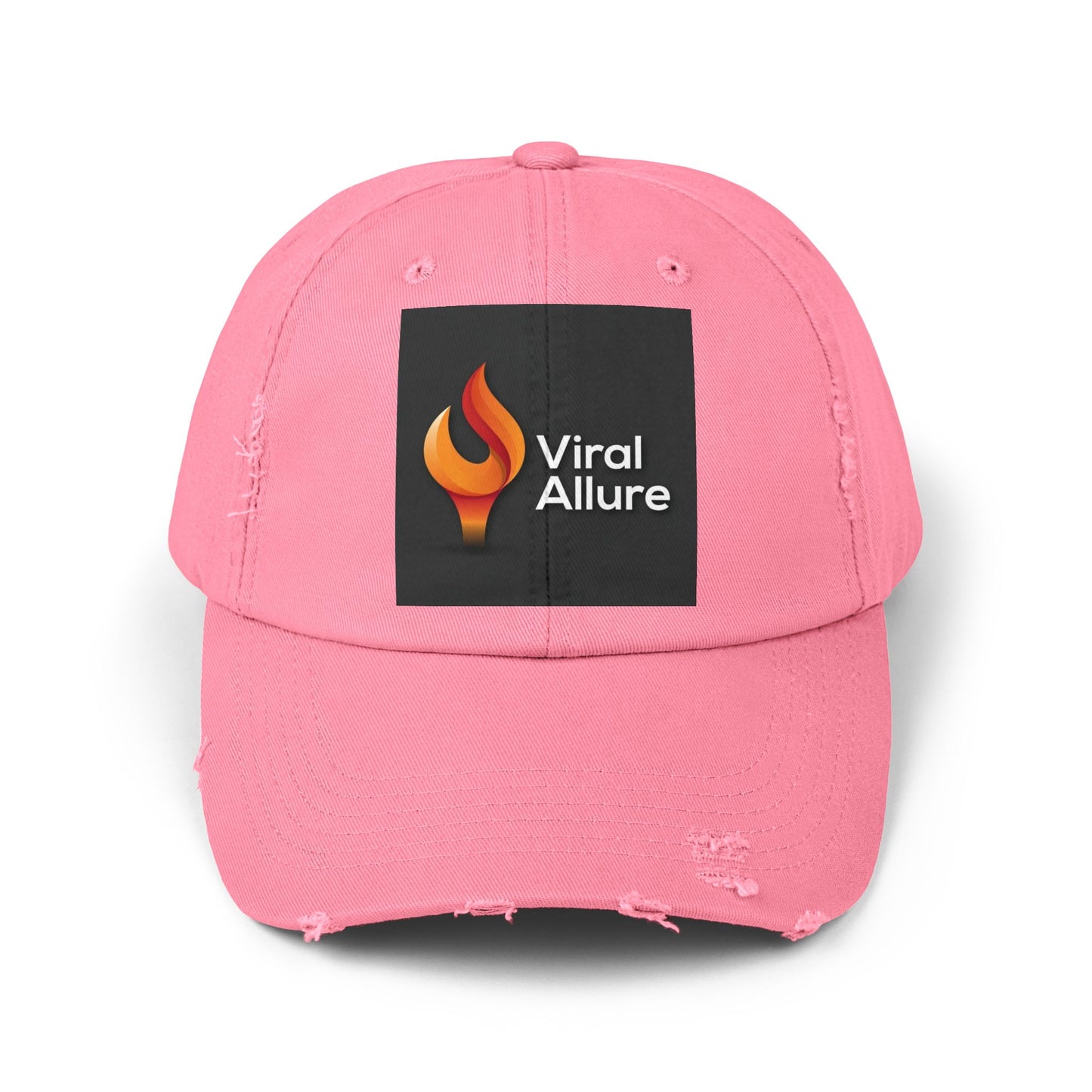 Viral Allure Flame Logo Distressed Cap – Vintage Streetwear Hat