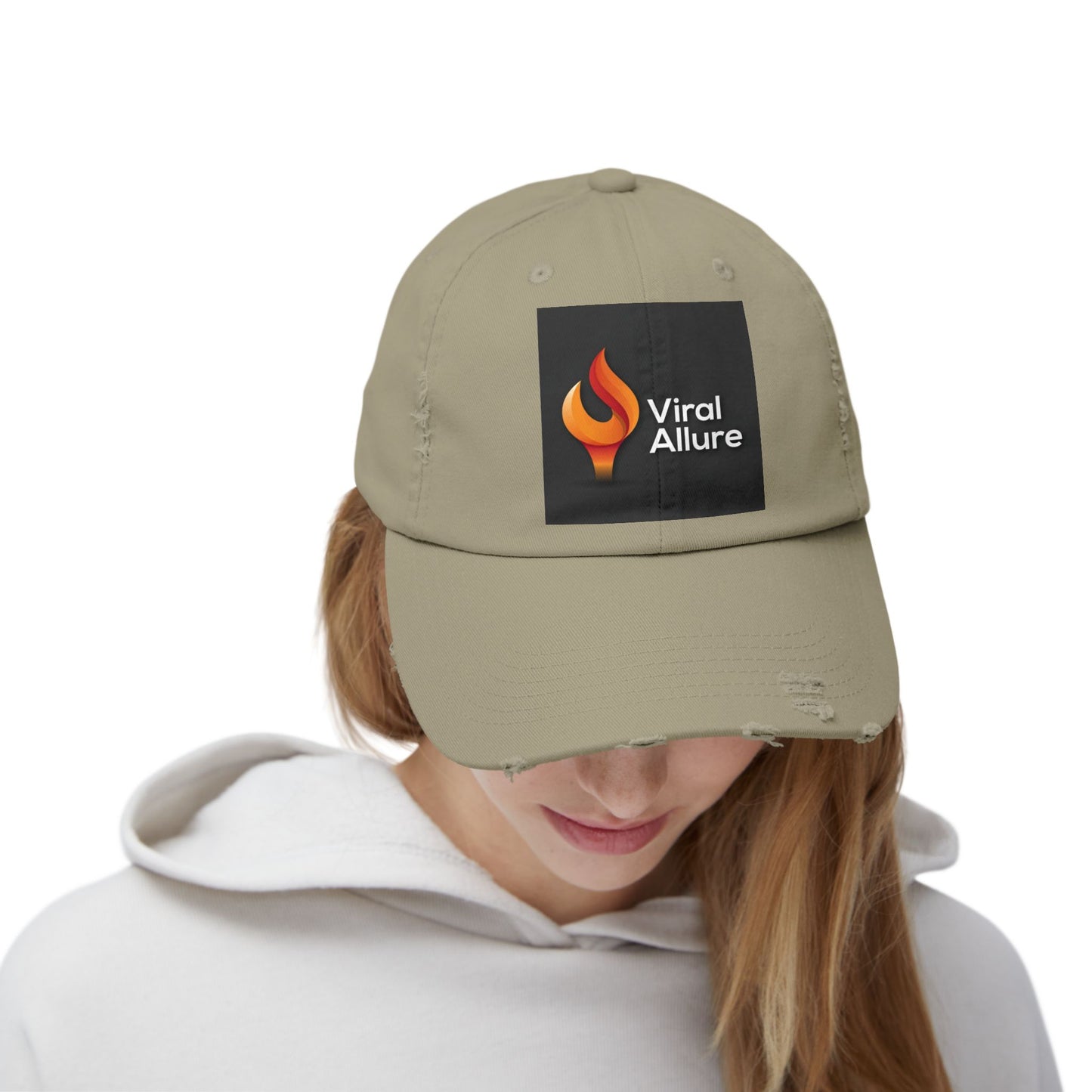 Viral Allure Flame Logo Distressed Cap – Vintage Streetwear Hat